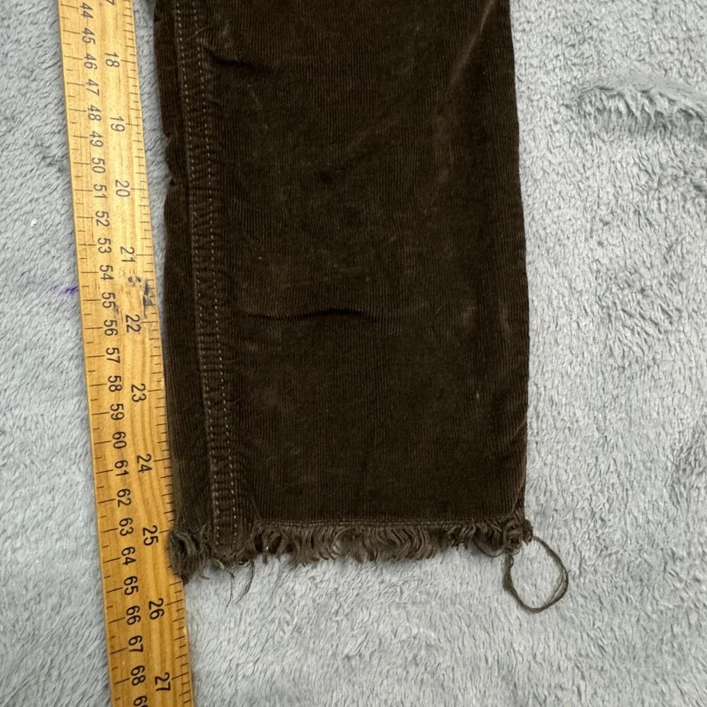 Free‎ People Brown Corduroy Button Fly Cropped Jeans Women's Tag Size 28